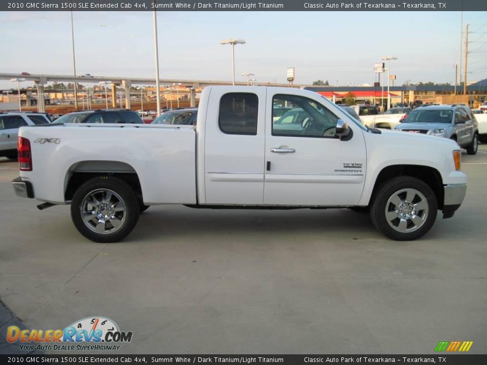 2010 GMC Sierra 1500 SLE Extended Cab 4x4 Summit White / Dark Titanium/Light Titanium Photo #4