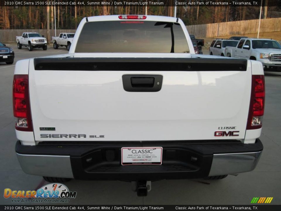 2010 GMC Sierra 1500 SLE Extended Cab 4x4 Summit White / Dark Titanium/Light Titanium Photo #6