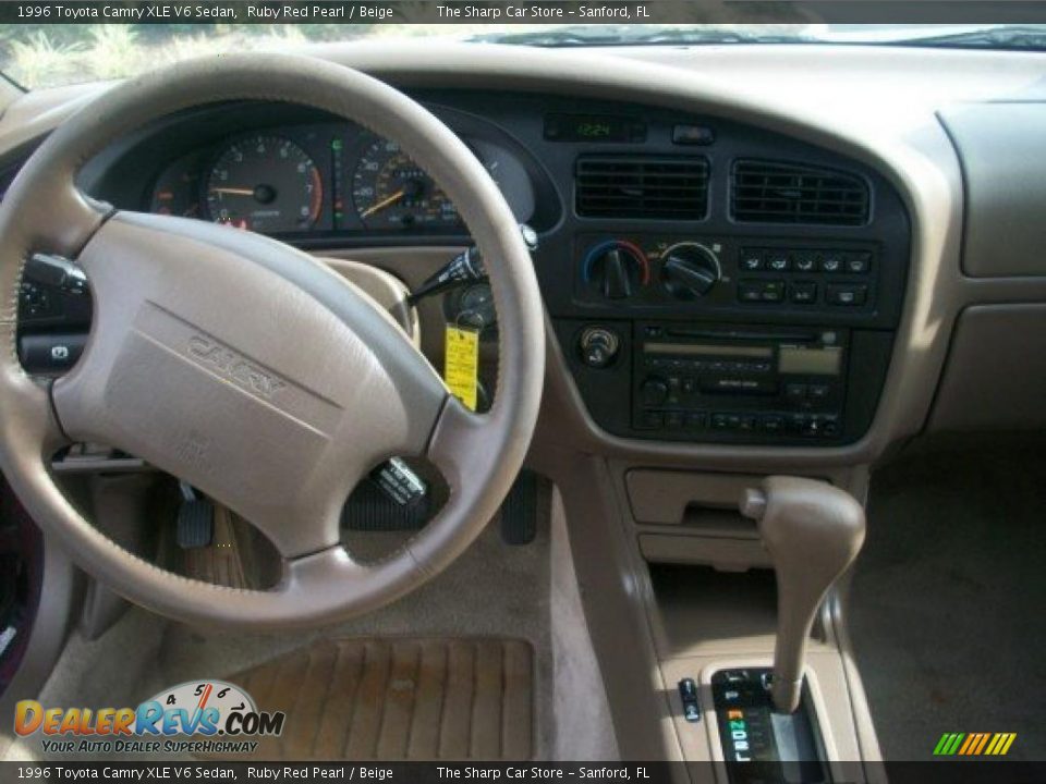 1996 Toyota Camry XLE V6 Sedan Ruby Red Pearl / Beige Photo #5