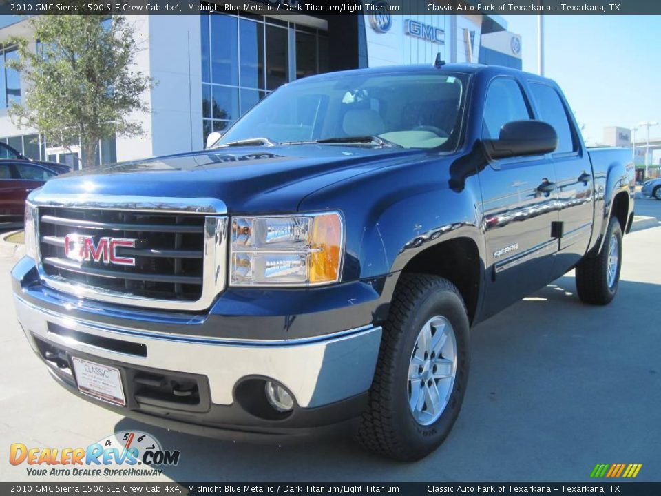 2010 GMC Sierra 1500 SLE Crew Cab 4x4 Midnight Blue Metallic / Dark Titanium/Light Titanium Photo #1
