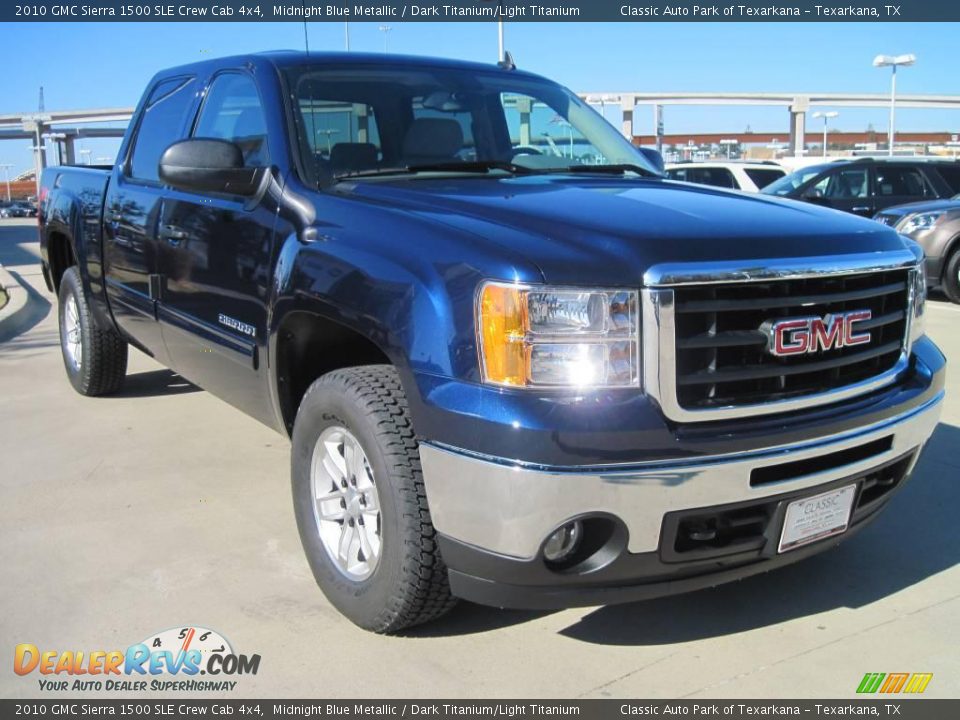 2010 GMC Sierra 1500 SLE Crew Cab 4x4 Midnight Blue Metallic / Dark Titanium/Light Titanium Photo #2