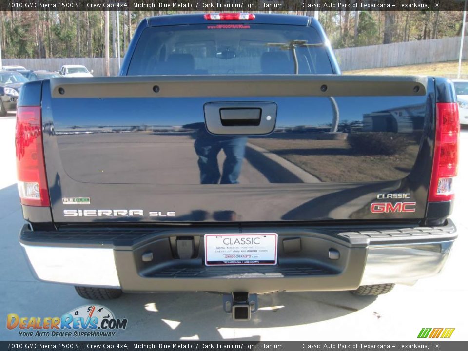 2010 GMC Sierra 1500 SLE Crew Cab 4x4 Midnight Blue Metallic / Dark Titanium/Light Titanium Photo #6