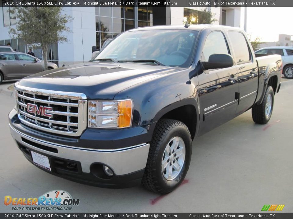 2010 GMC Sierra 1500 SLE Crew Cab 4x4 Midnight Blue Metallic / Dark Titanium/Light Titanium Photo #1