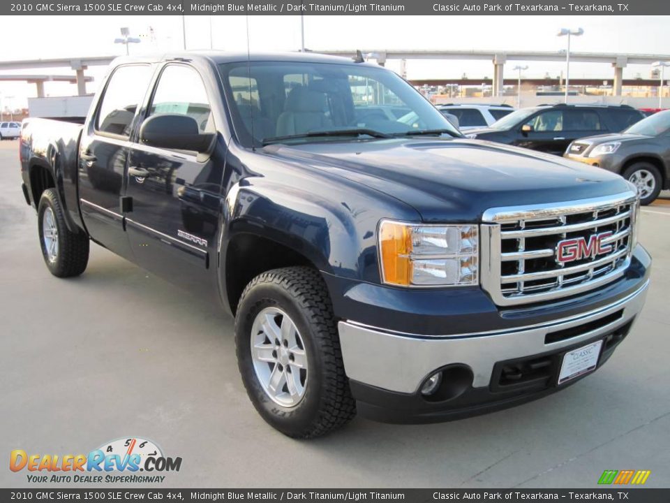 2010 GMC Sierra 1500 SLE Crew Cab 4x4 Midnight Blue Metallic / Dark Titanium/Light Titanium Photo #2