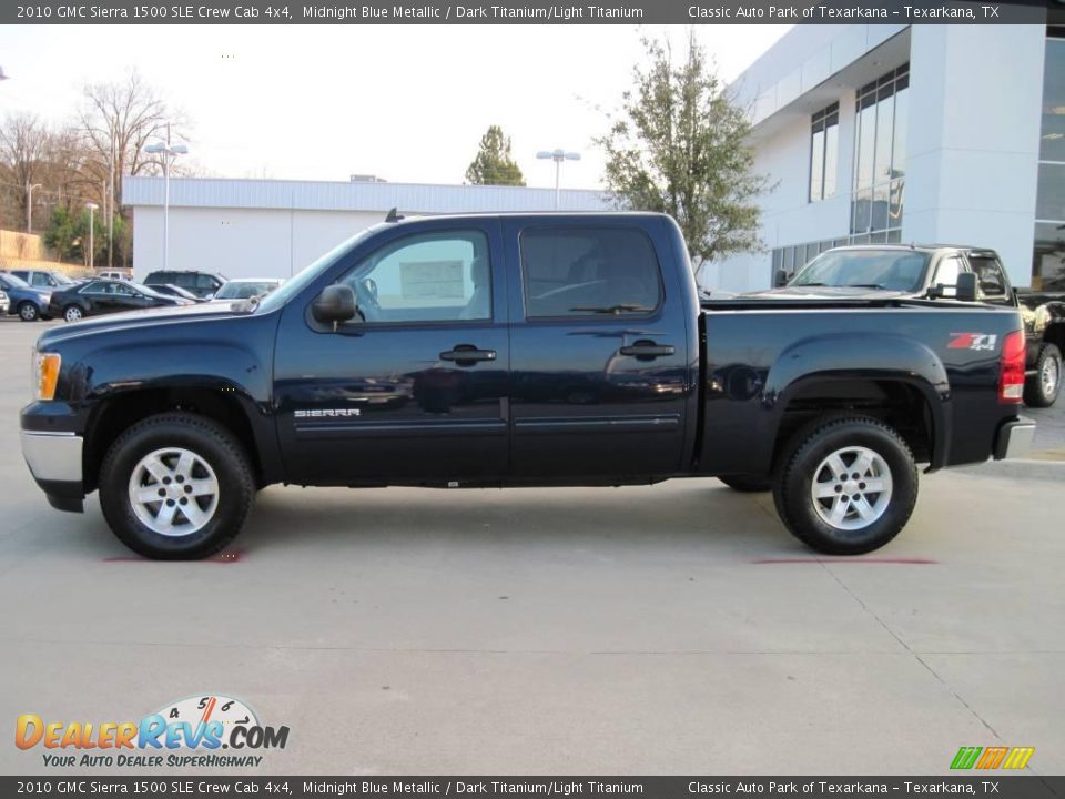 2010 GMC Sierra 1500 SLE Crew Cab 4x4 Midnight Blue Metallic / Dark Titanium/Light Titanium Photo #3
