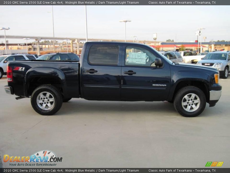 2010 GMC Sierra 1500 SLE Crew Cab 4x4 Midnight Blue Metallic / Dark Titanium/Light Titanium Photo #4