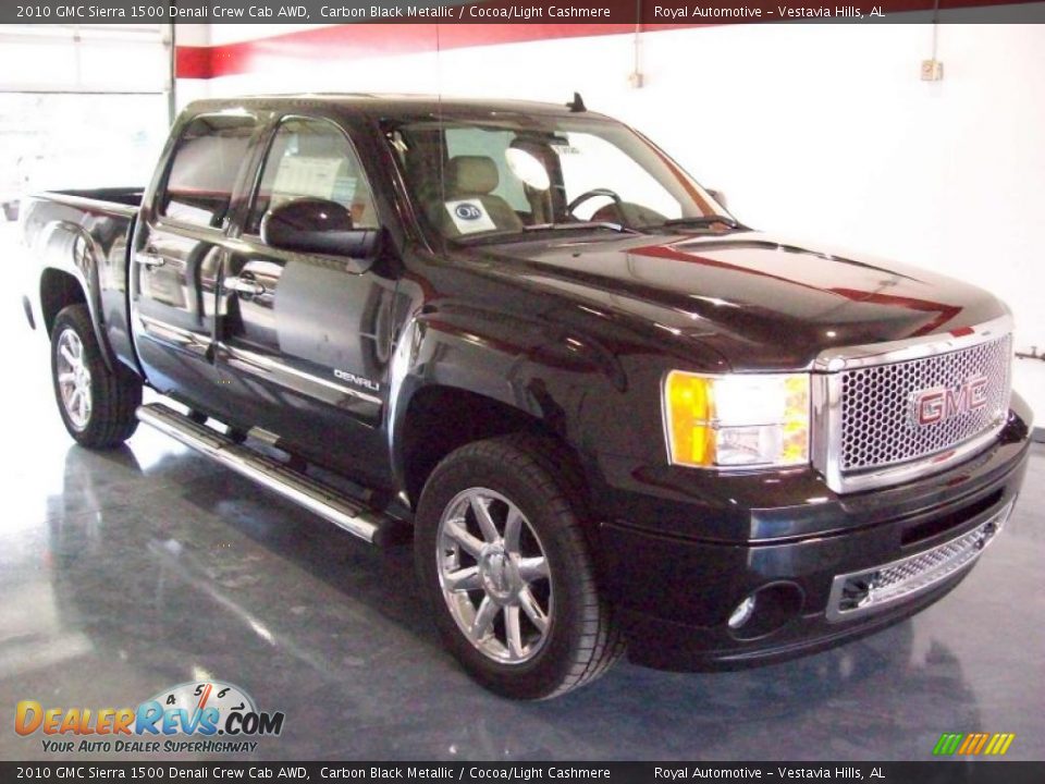 2010 GMC Sierra 1500 Denali Crew Cab AWD Carbon Black Metallic / Cocoa/Light Cashmere Photo #1