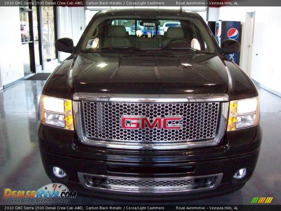 2010 GMC Sierra 1500 Denali Crew Cab AWD Carbon Black Metallic / Cocoa/Light Cashmere Photo #2