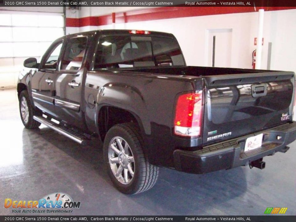 2010 GMC Sierra 1500 Denali Crew Cab AWD Carbon Black Metallic / Cocoa/Light Cashmere Photo #3