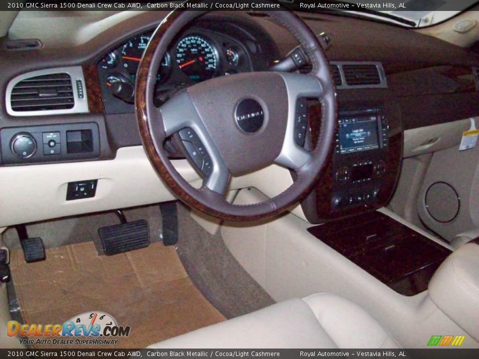 2010 GMC Sierra 1500 Denali Crew Cab AWD Carbon Black Metallic / Cocoa/Light Cashmere Photo #5