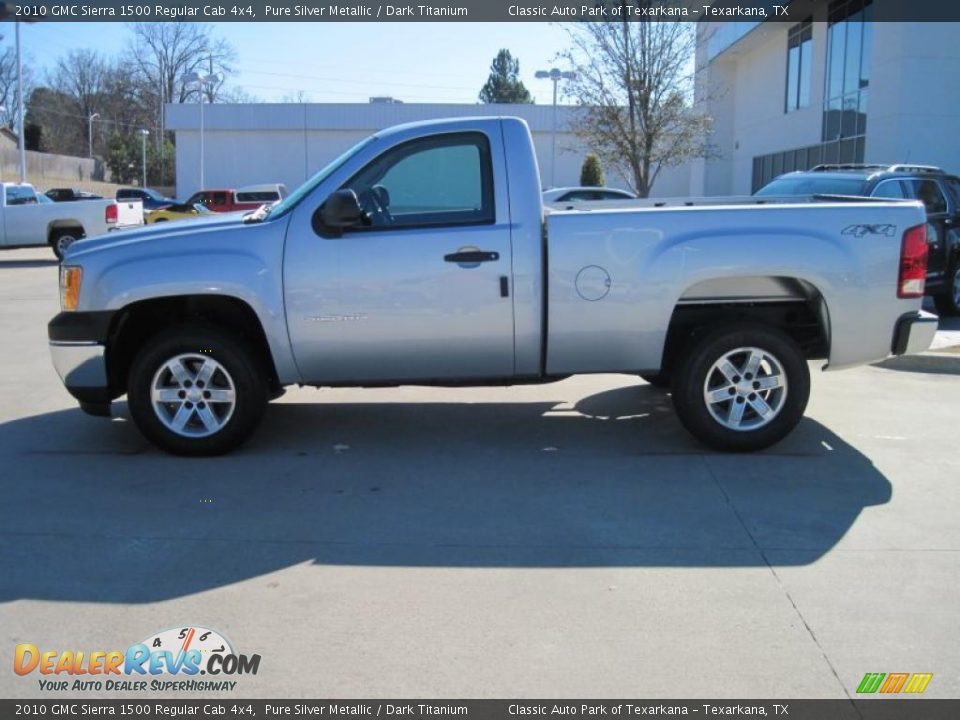 2010 GMC Sierra 1500 Regular Cab 4x4 Pure Silver Metallic / Dark Titanium Photo #3