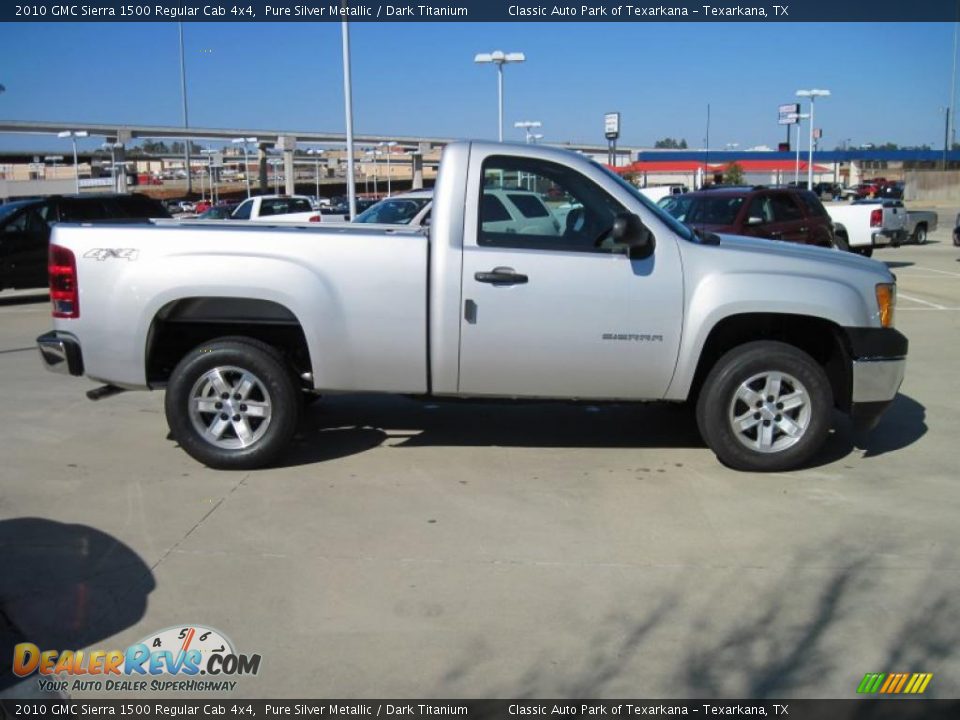 2010 GMC Sierra 1500 Regular Cab 4x4 Pure Silver Metallic / Dark Titanium Photo #4