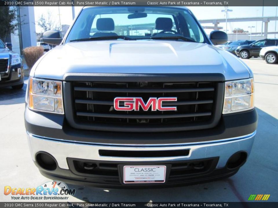 2010 GMC Sierra 1500 Regular Cab 4x4 Pure Silver Metallic / Dark Titanium Photo #5