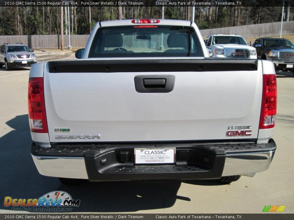 2010 GMC Sierra 1500 Regular Cab 4x4 Pure Silver Metallic / Dark Titanium Photo #6