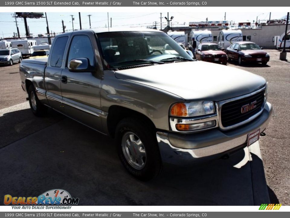 1999 GMC Sierra 1500 SLT Extended Cab Pewter Metallic / Gray Photo #2