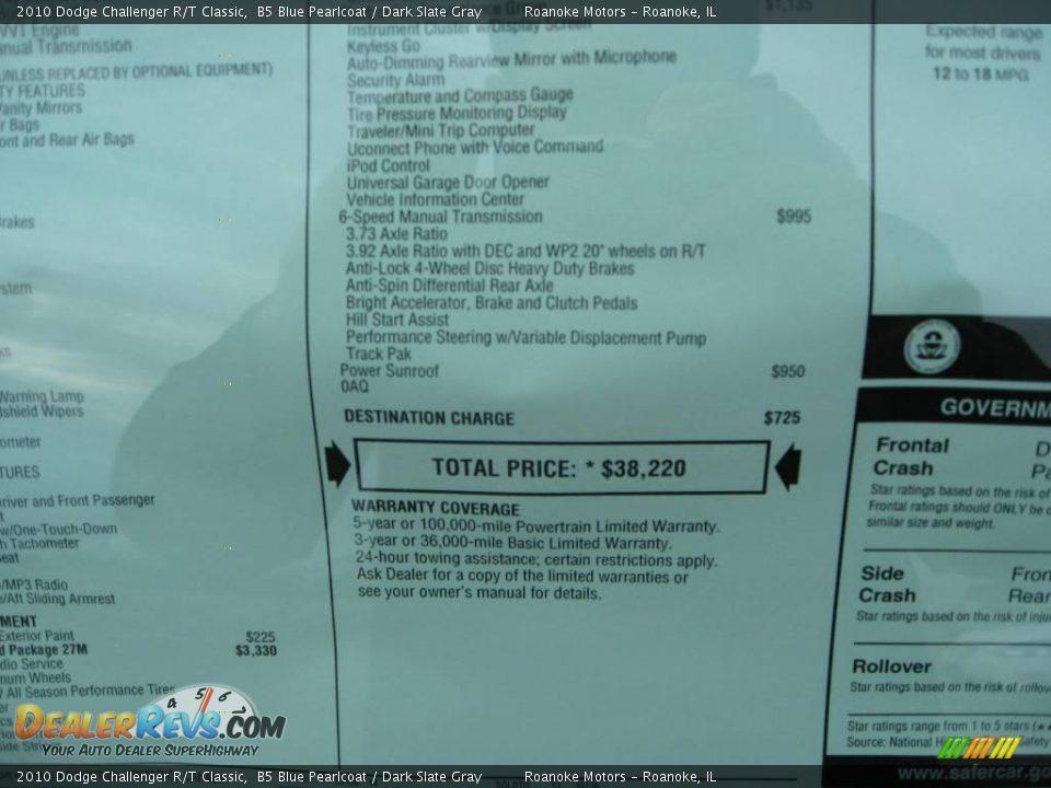 2010 Dodge Challenger R/T Classic B5 Blue Pearlcoat / Dark Slate Gray Photo #16