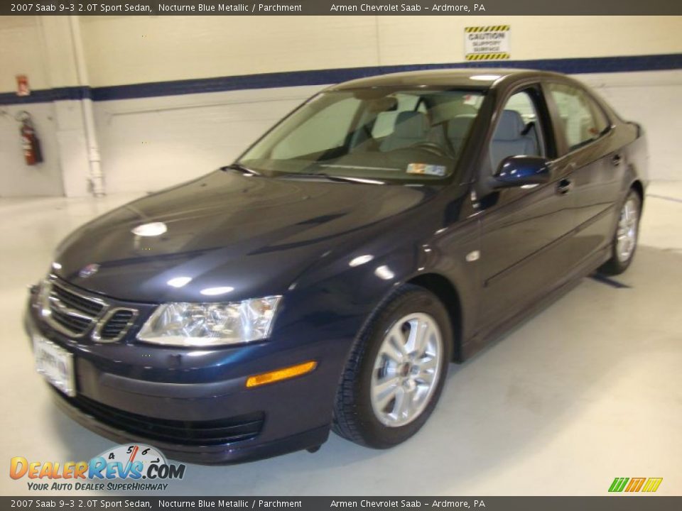 2007 Saab 9-3 2.0T Sport Sedan Nocturne Blue Metallic / Parchment Photo #1