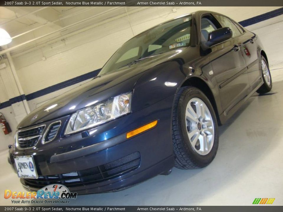 2007 Saab 9-3 2.0T Sport Sedan Nocturne Blue Metallic / Parchment Photo #2