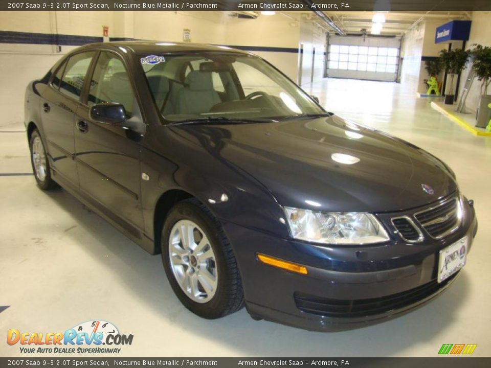 2007 Saab 9-3 2.0T Sport Sedan Nocturne Blue Metallic / Parchment Photo #4
