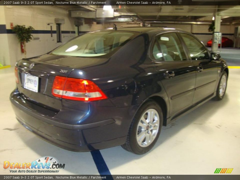 2007 Saab 9-3 2.0T Sport Sedan Nocturne Blue Metallic / Parchment Photo #7