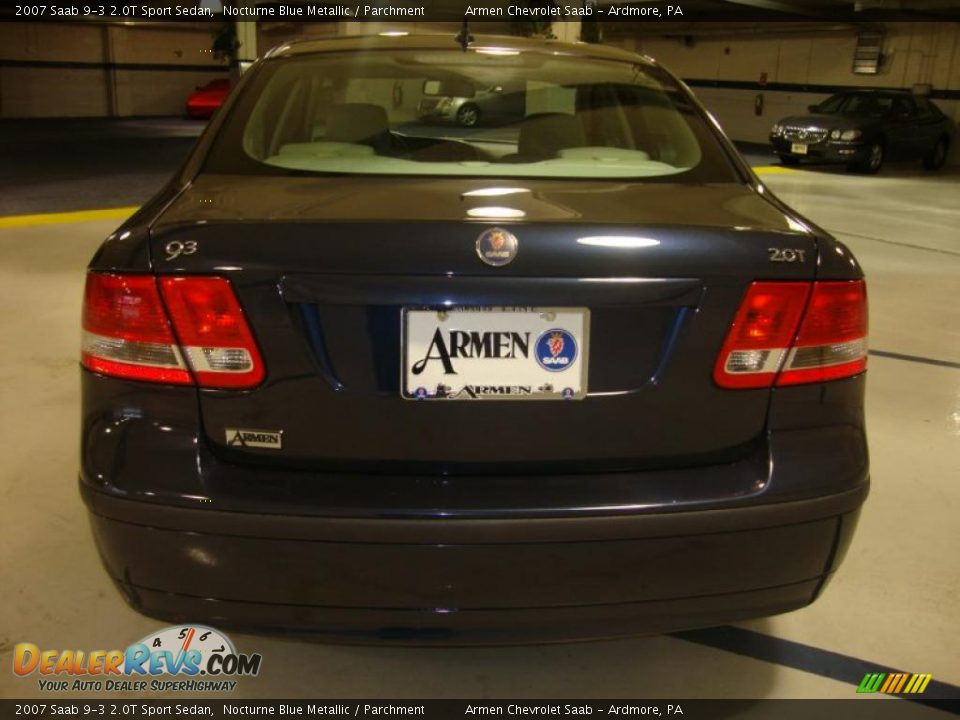 2007 Saab 9-3 2.0T Sport Sedan Nocturne Blue Metallic / Parchment Photo #8