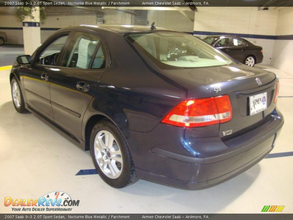 2007 Saab 9-3 2.0T Sport Sedan Nocturne Blue Metallic / Parchment Photo #9
