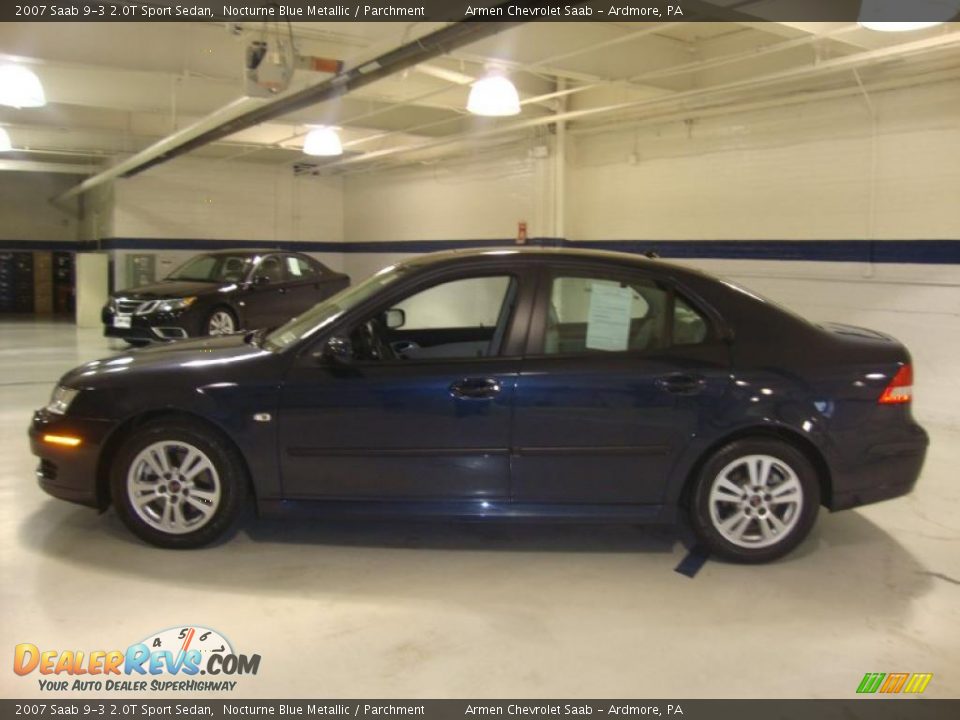 2007 Saab 9-3 2.0T Sport Sedan Nocturne Blue Metallic / Parchment Photo #10