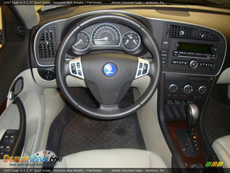 2007 Saab 9-3 2.0T Sport Sedan Nocturne Blue Metallic / Parchment Photo #27