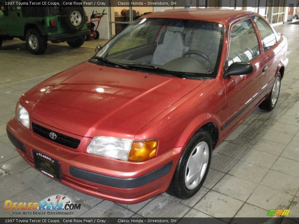 1997 Toyota Tercel CE Coupe Coral Rose Pearl / Gray Photo #2