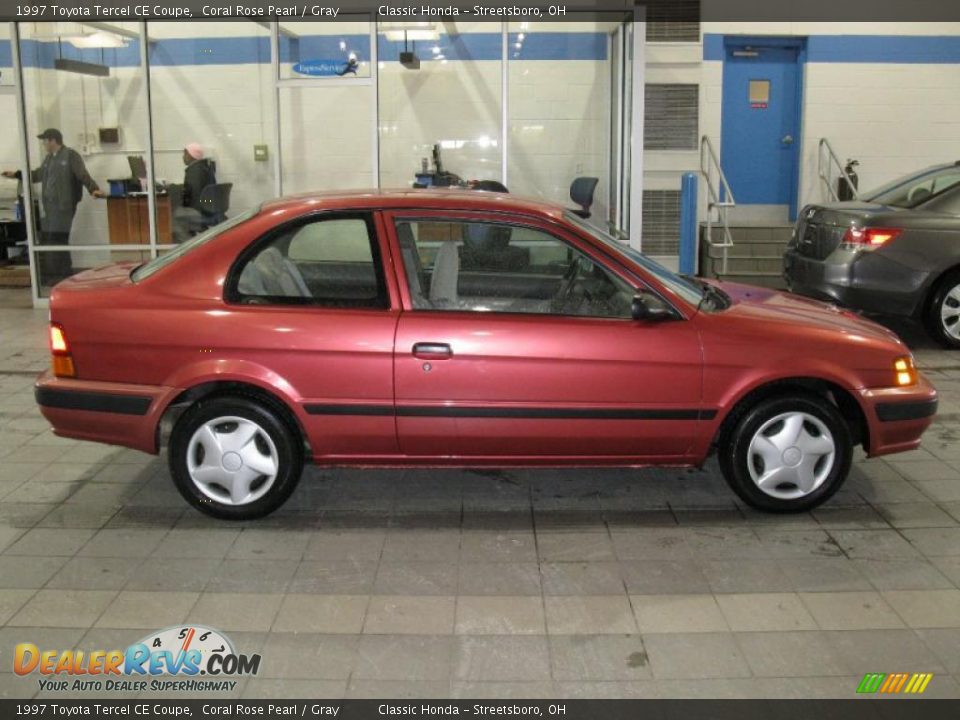 1997 Toyota Tercel CE Coupe Coral Rose Pearl / Gray Photo #3
