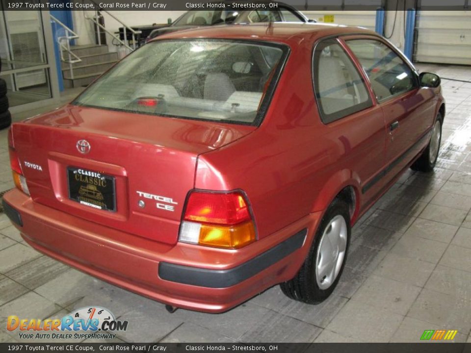 1997 Toyota Tercel CE Coupe Coral Rose Pearl / Gray Photo #8