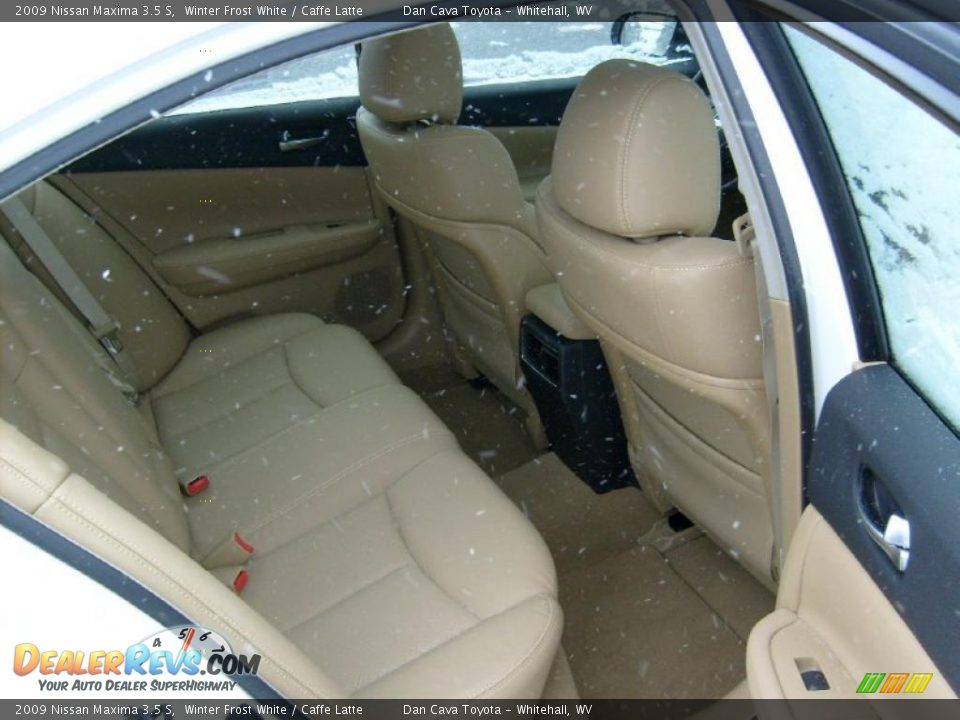 2009 Nissan Maxima 3.5 S Winter Frost White / Caffe Latte Photo #8