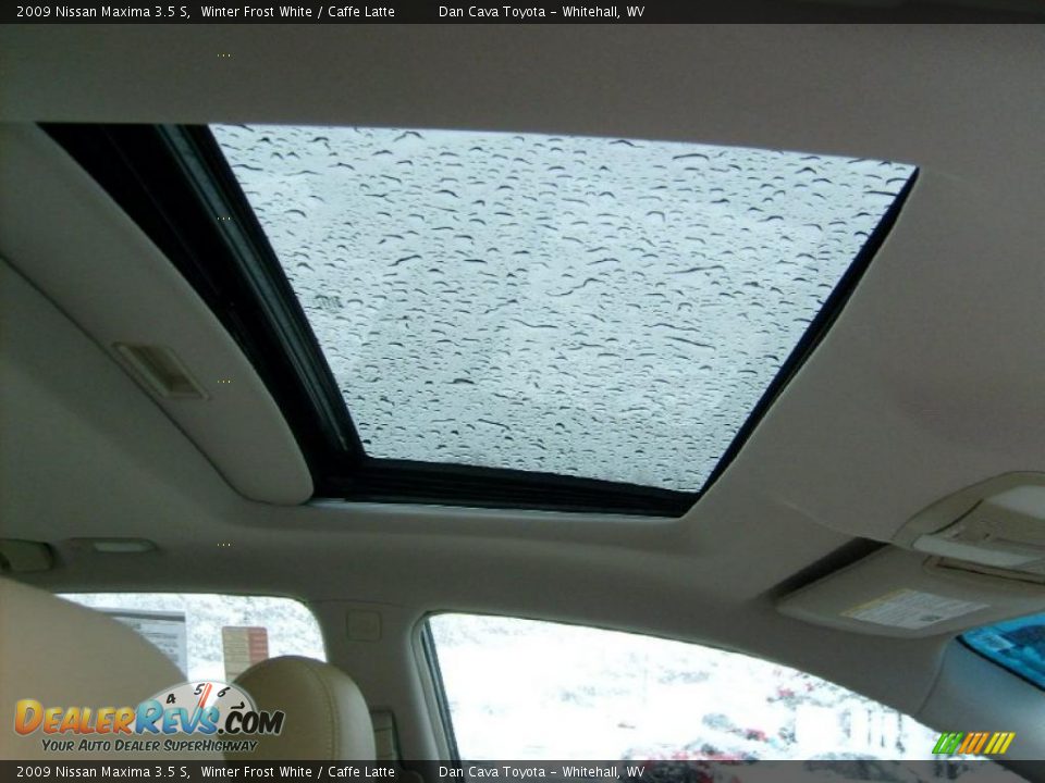 2009 Nissan Maxima 3.5 S Winter Frost White / Caffe Latte Photo #10