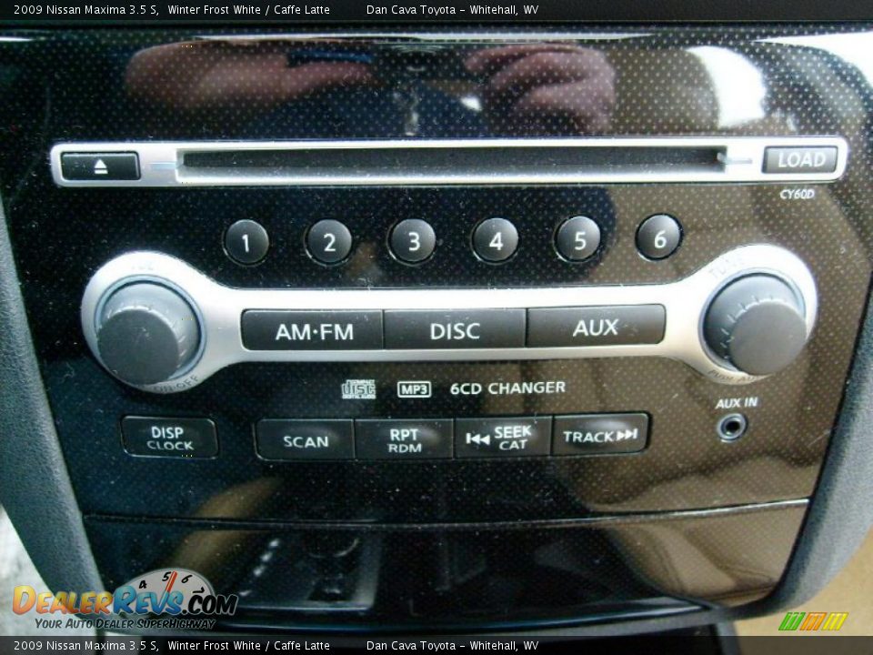 2009 Nissan Maxima 3.5 S Winter Frost White / Caffe Latte Photo #14
