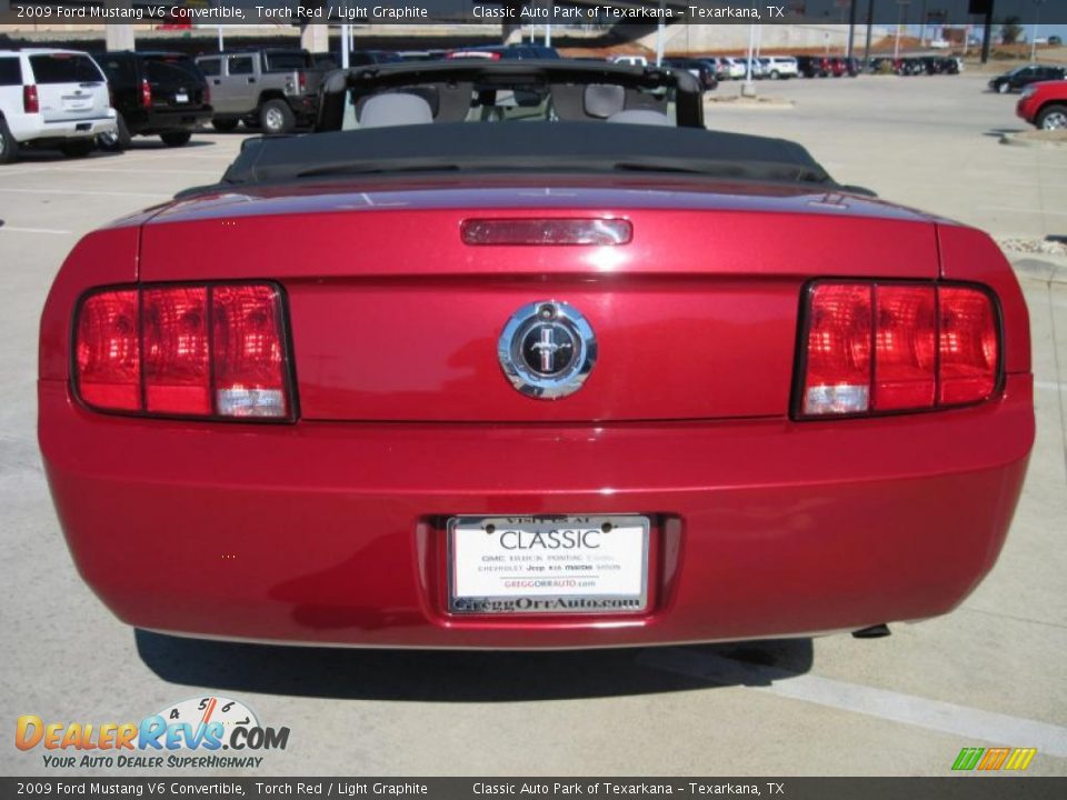 2009 Ford Mustang V6 Convertible Torch Red / Light Graphite Photo #6