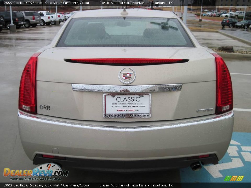 2009 Cadillac CTS Sedan Gold Mist / Cashmere/Cocoa Photo #6