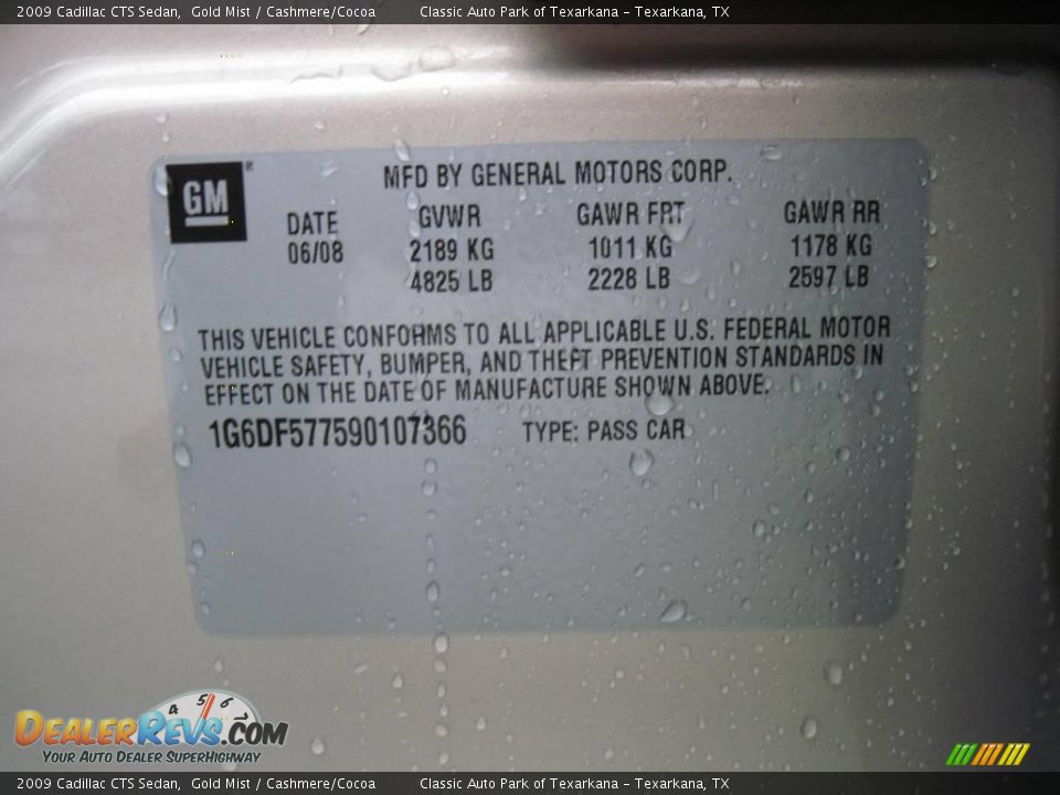 2009 Cadillac CTS Sedan Gold Mist / Cashmere/Cocoa Photo #12