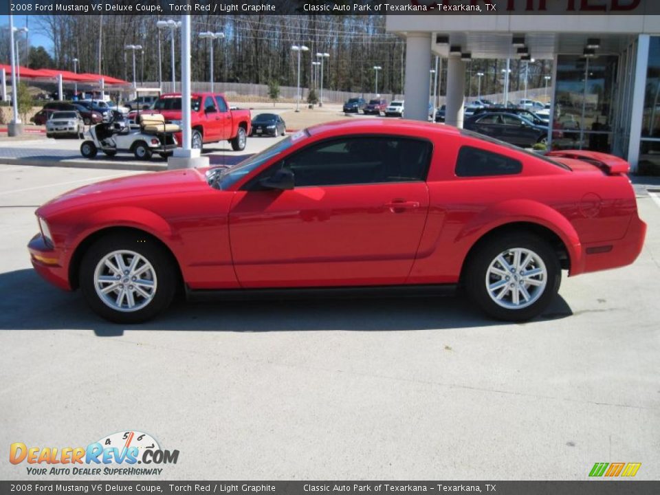 2008 Ford Mustang V6 Deluxe Coupe Torch Red / Light Graphite Photo #3