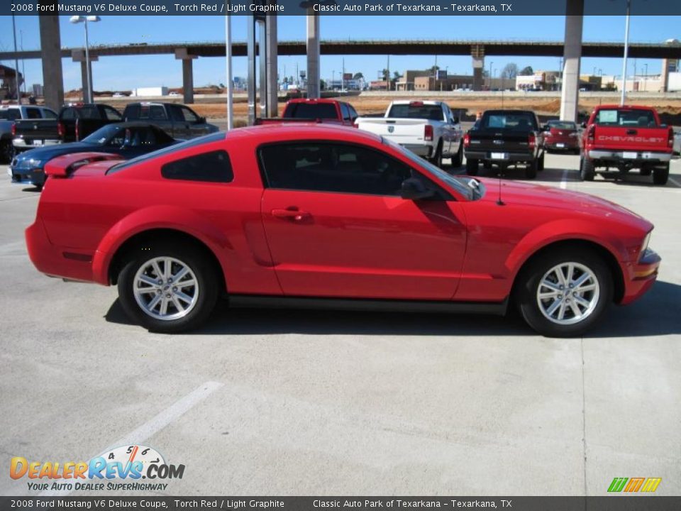 2008 Ford Mustang V6 Deluxe Coupe Torch Red / Light Graphite Photo #4