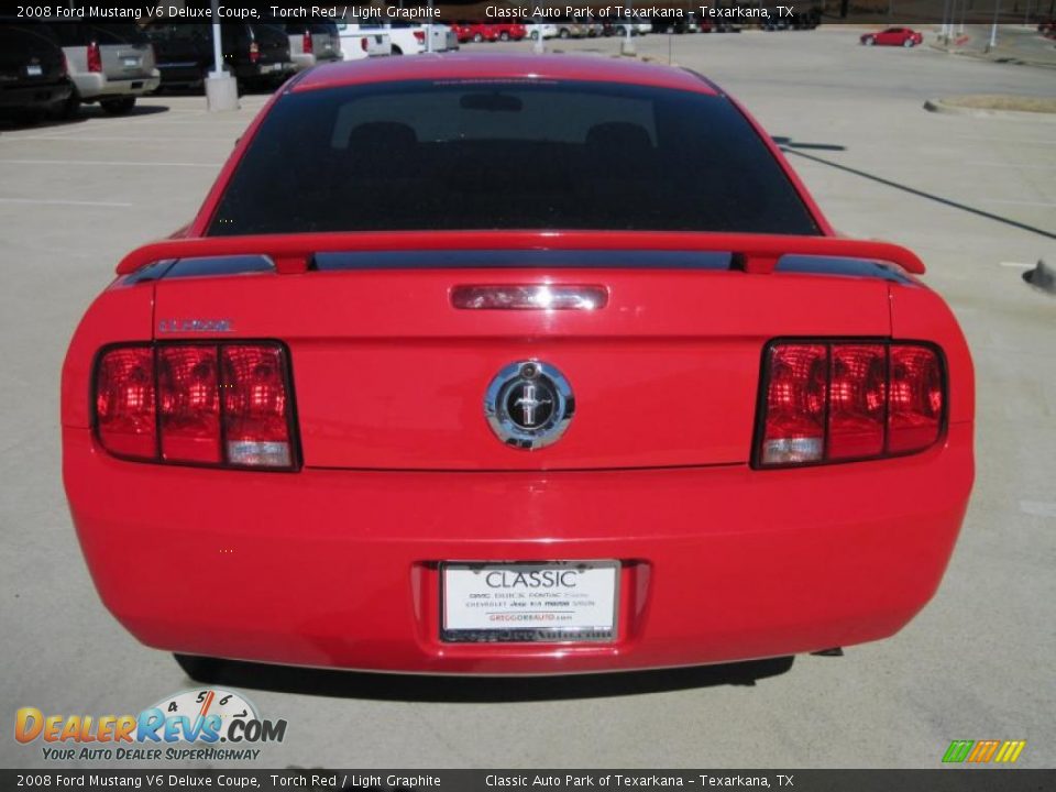 2008 Ford Mustang V6 Deluxe Coupe Torch Red / Light Graphite Photo #6