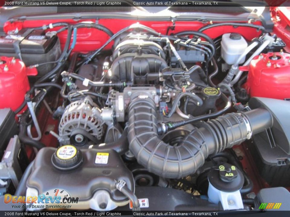 2008 Ford Mustang V6 Deluxe Coupe Torch Red / Light Graphite Photo #13