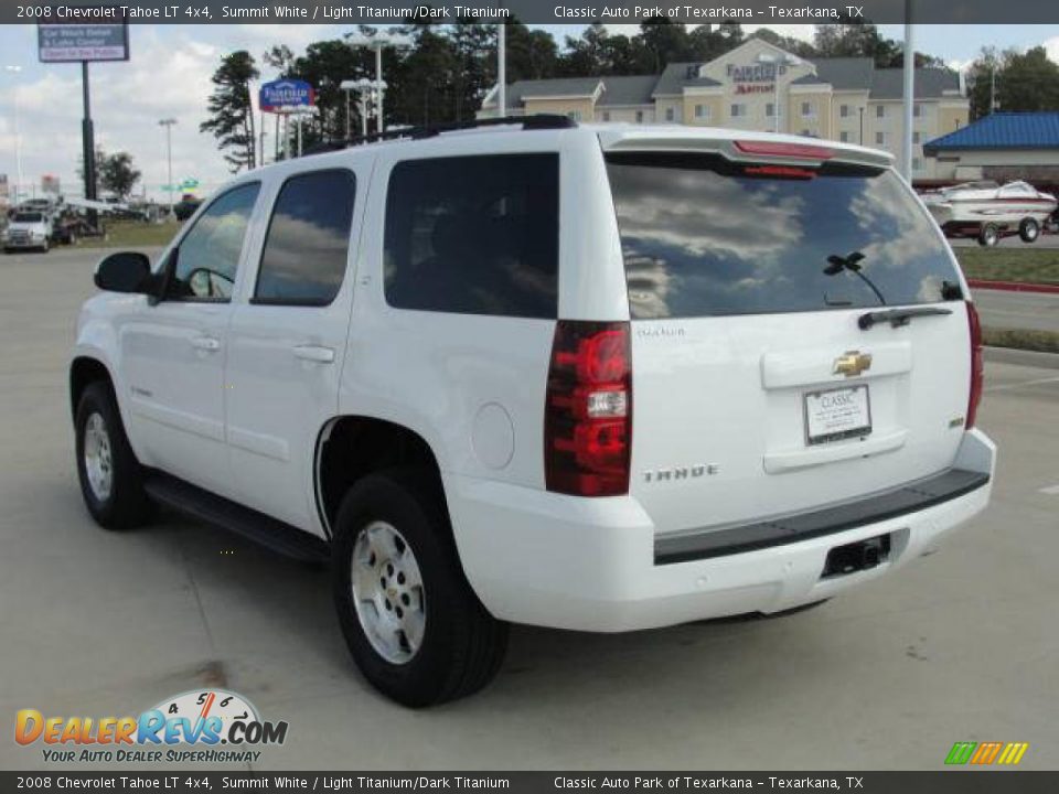 2008 Chevrolet Tahoe LT 4x4 Summit White / Light Titanium/Dark Titanium Photo #3