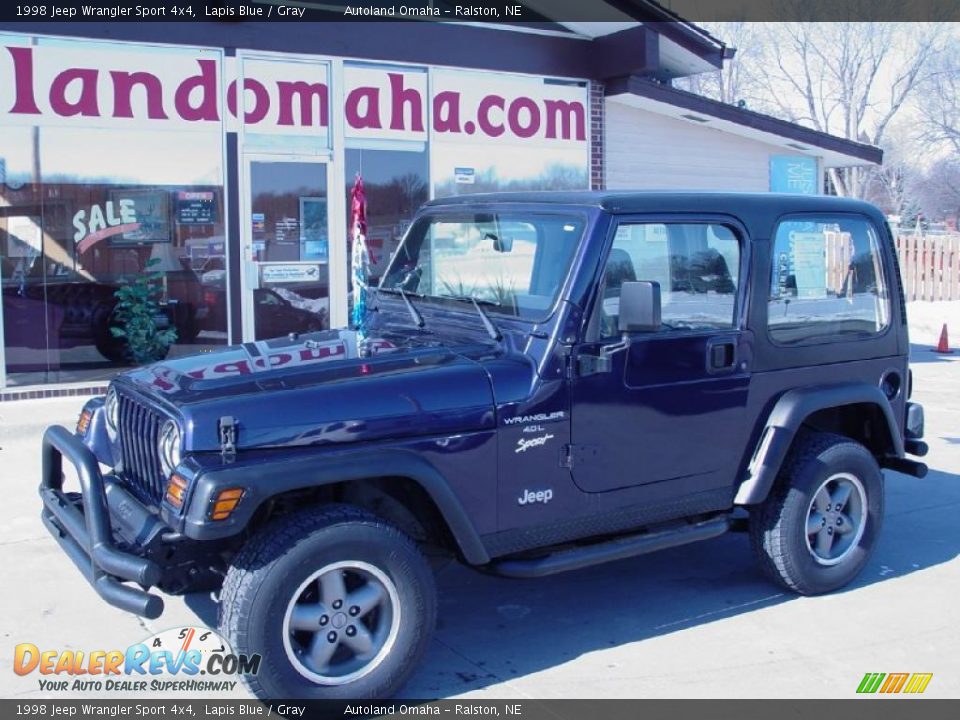1998 Jeep Wrangler Sport 4x4 Lapis Blue / Gray Photo #2