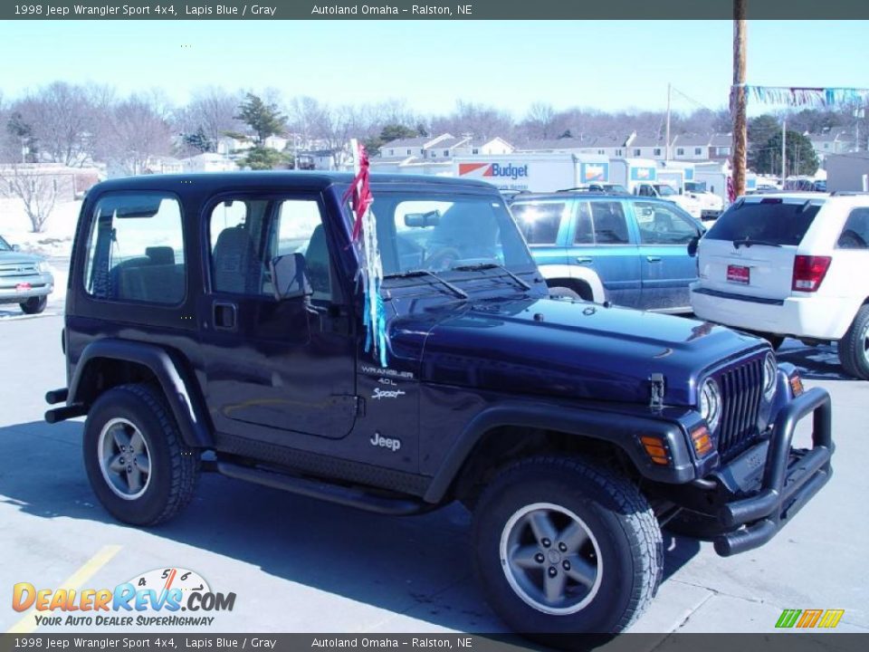 1998 Jeep Wrangler Sport 4x4 Lapis Blue / Gray Photo #3