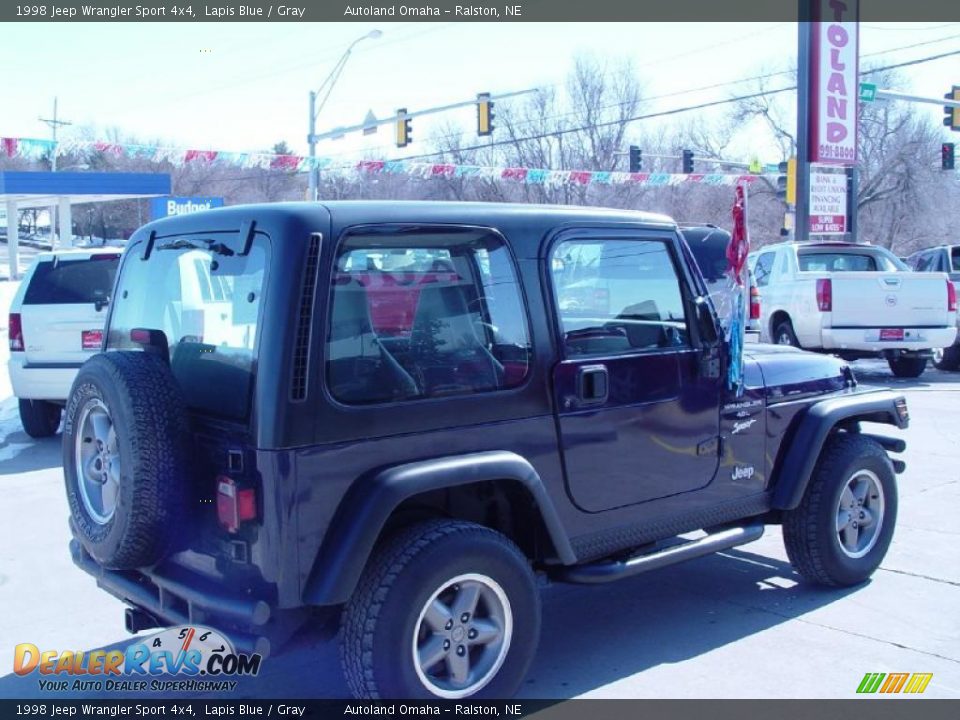 1998 Jeep Wrangler Sport 4x4 Lapis Blue / Gray Photo #4