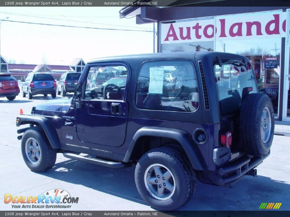 1998 Jeep Wrangler Sport 4x4 Lapis Blue / Gray Photo #5