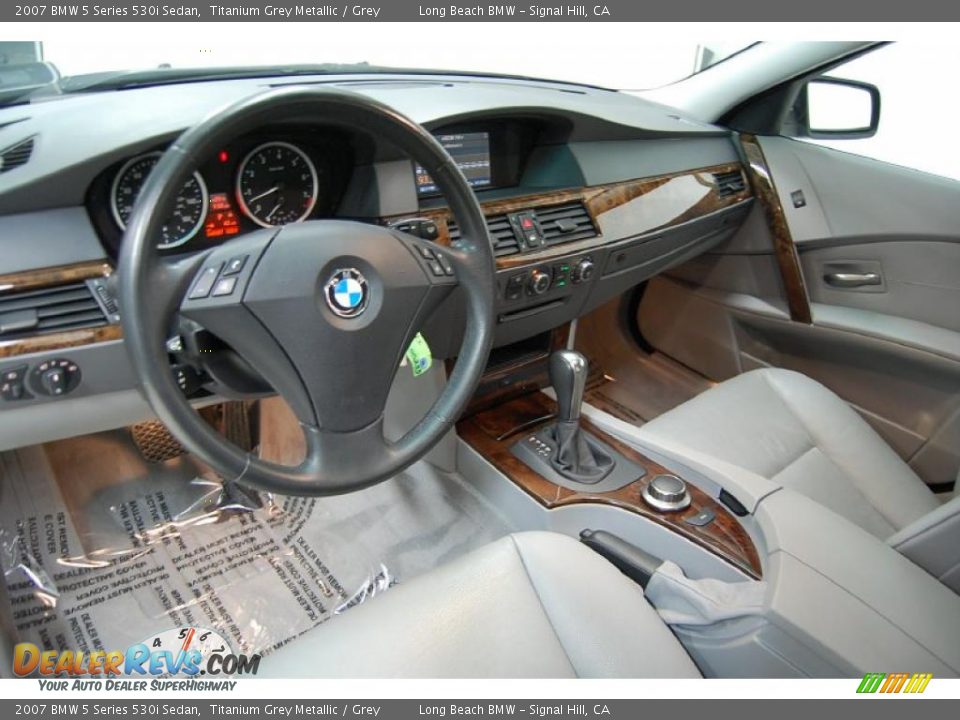 2007 BMW 5 Series 530i Sedan Titanium Grey Metallic / Grey Photo #11
