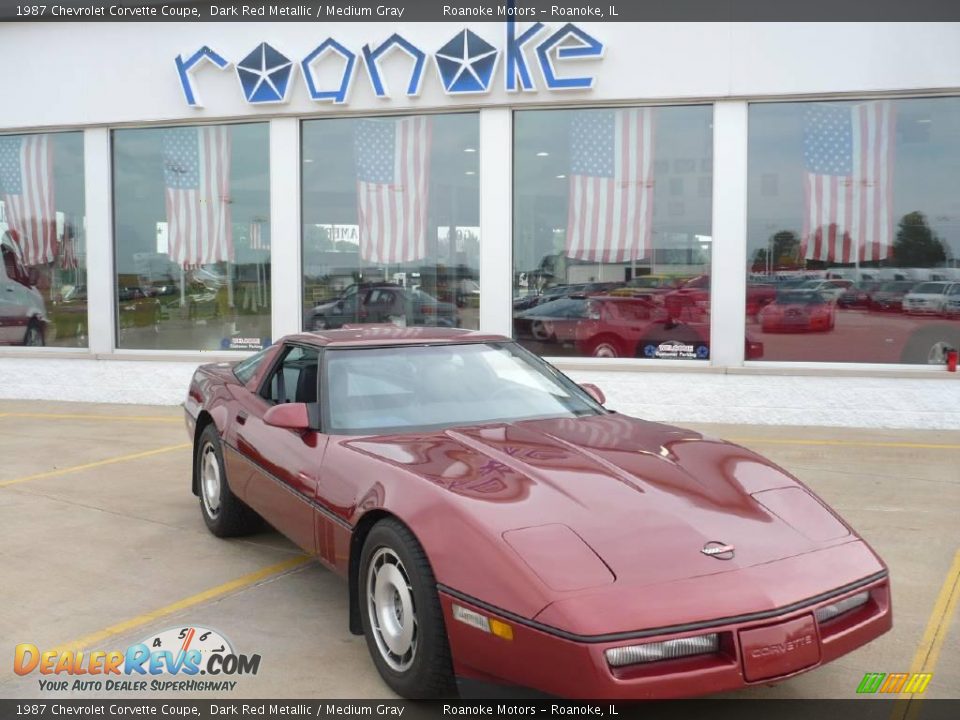 1987 Chevrolet Corvette Coupe Dark Red Metallic / Medium Gray Photo #1