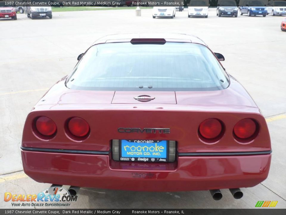1987 Chevrolet Corvette Coupe Dark Red Metallic / Medium Gray Photo #7
