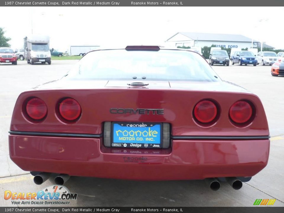 1987 Chevrolet Corvette Coupe Dark Red Metallic / Medium Gray Photo #8